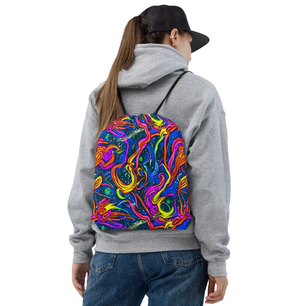 Galaxy Groove on Drawstring Bag — Front