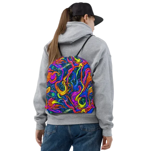 Galaxy Groove on a Drawstring Bag