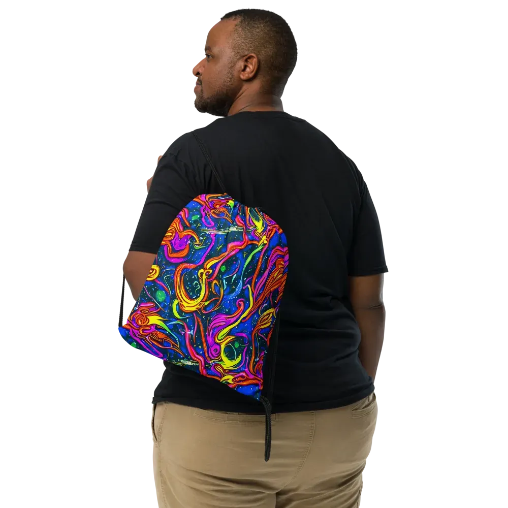 Galaxy Groove on Drawstring Bag — Front