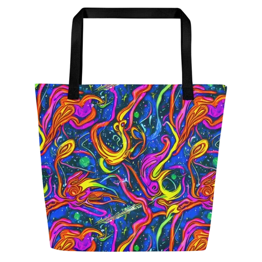 Galaxy Groove on a Large Tote Bag W/ Pocket