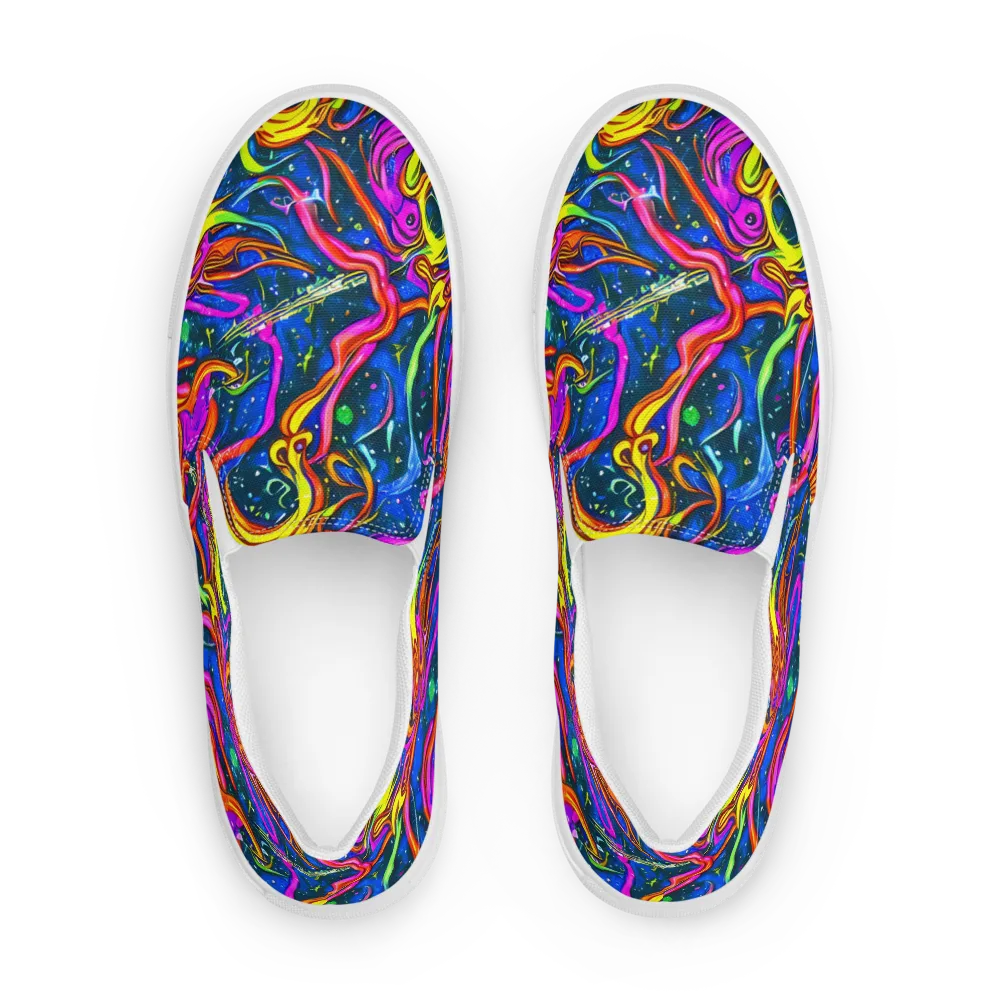 Galaxy Groove on Women's Slip-On Canvas Shoes — Front