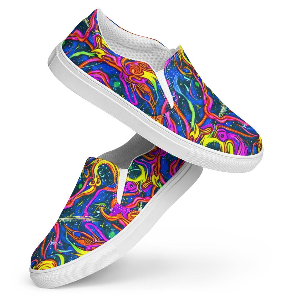 Galaxy Groove on Women's Slip-On Canvas Shoes — Front