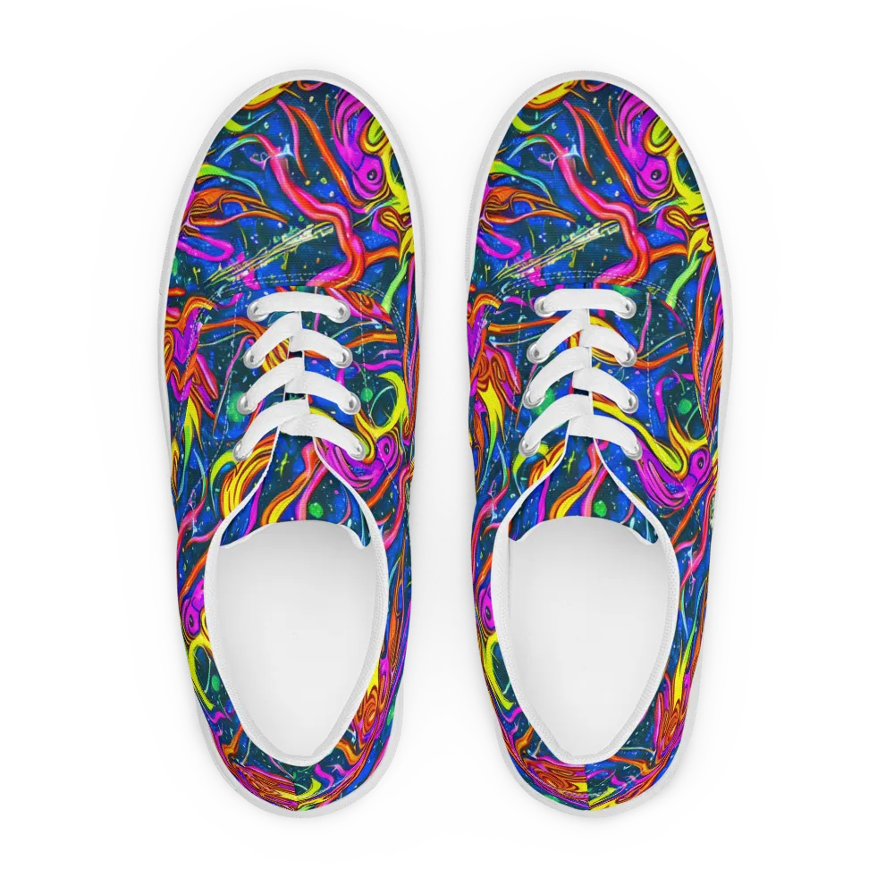Galaxy Groove on Men's Lace-Up Canvas Shoes — Front
