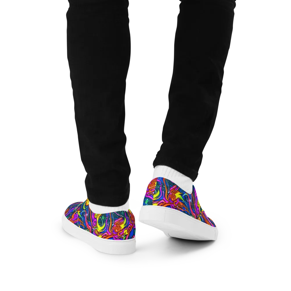 Galaxy Groove on Men's Lace-Up Canvas Shoes — Back