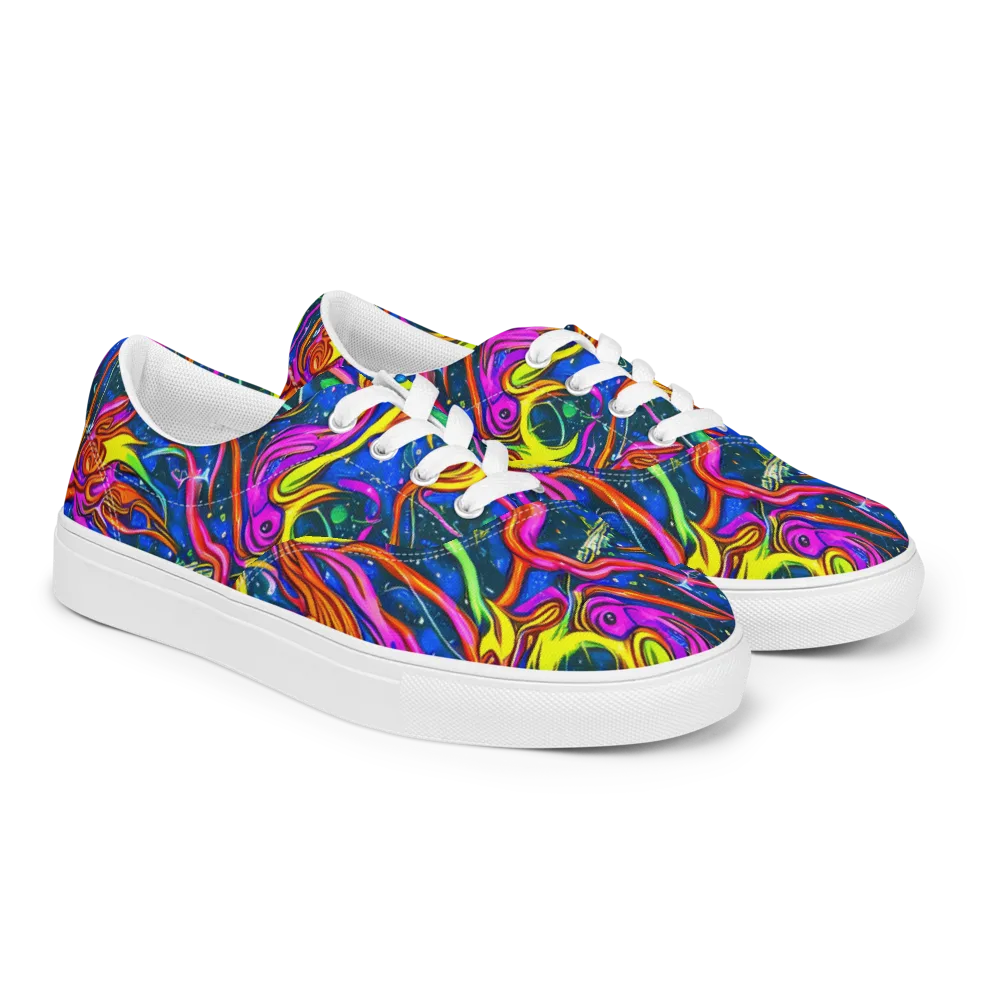 Galaxy Groove on Men's Lace-Up Canvas Shoes — Right Front
