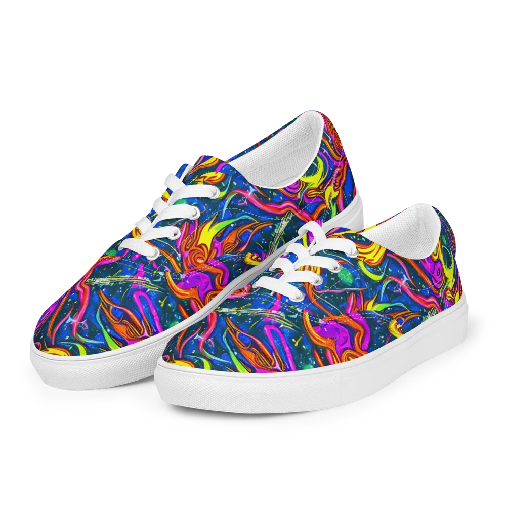 Galaxy Groove on Men's Lace-Up Canvas Shoes — Left Front