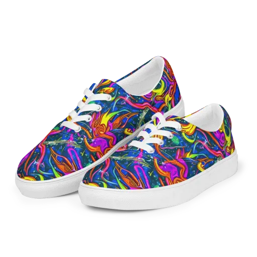 Galaxy Groove on a Men's Lace-Up Canvas Shoes