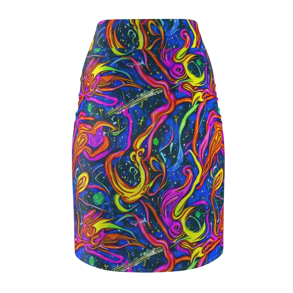 Galaxy Groove on Pencil Skirt — Back