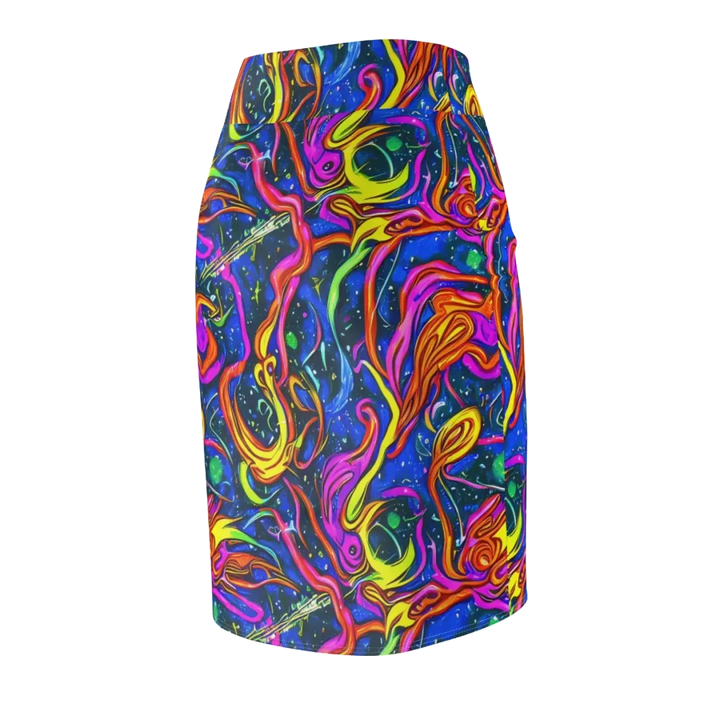 Galaxy Groove on Pencil Skirt — Back Side