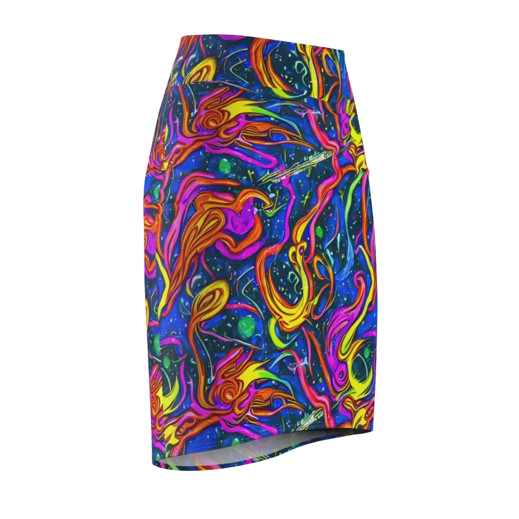 Galaxy Groove on Pencil Skirt — Front Side