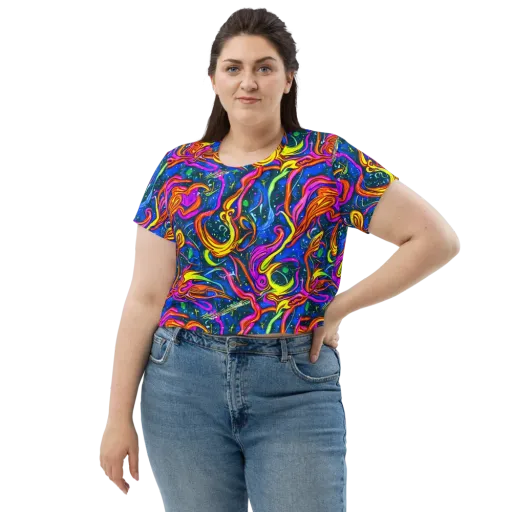 Galaxy Groove on a Crop Tee