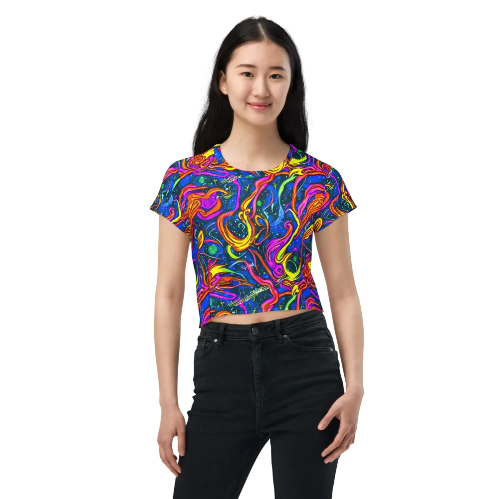 Galaxy Groove on Crop Tee — Front