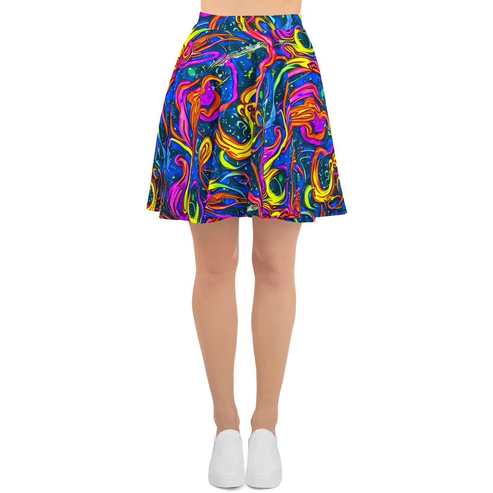 Galaxy Groove on Skater Skirt — Front