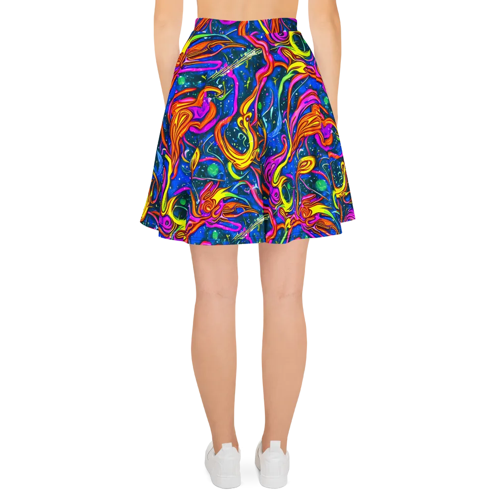 Galaxy Groove on Skater Skirt — Back