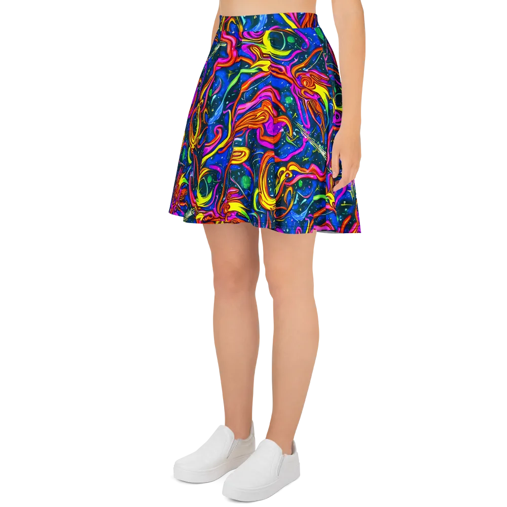 Galaxy Groove on Skater Skirt — Left