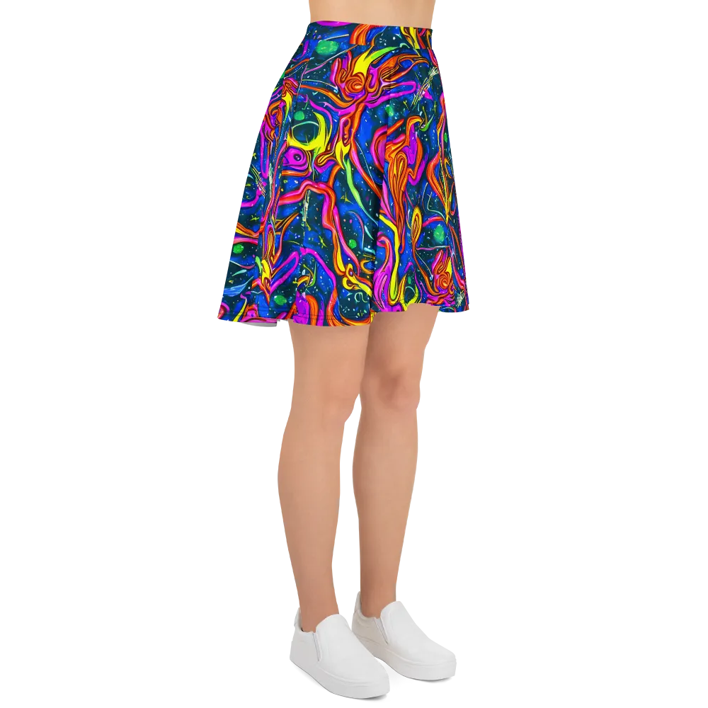 Galaxy Groove on Skater Skirt — Right