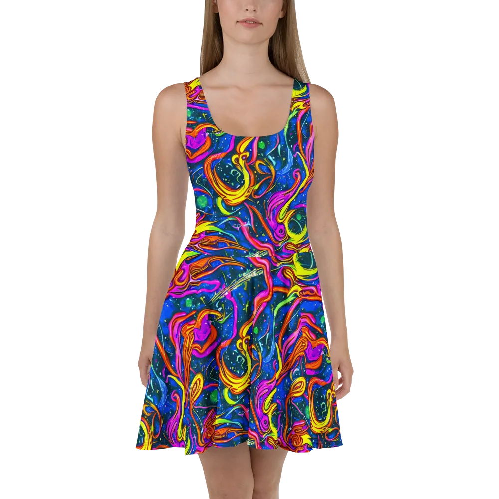Galaxy Groove on Skater Dress — Front