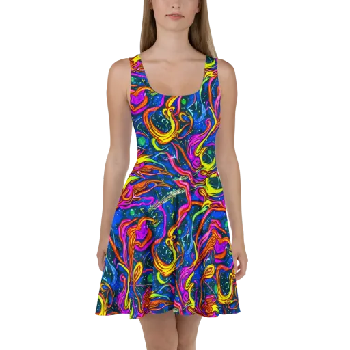 Galaxy Groove on a Skater Dress