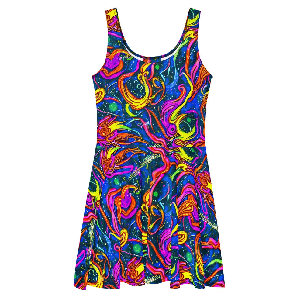 Galaxy Groove on Skater Dress — Front