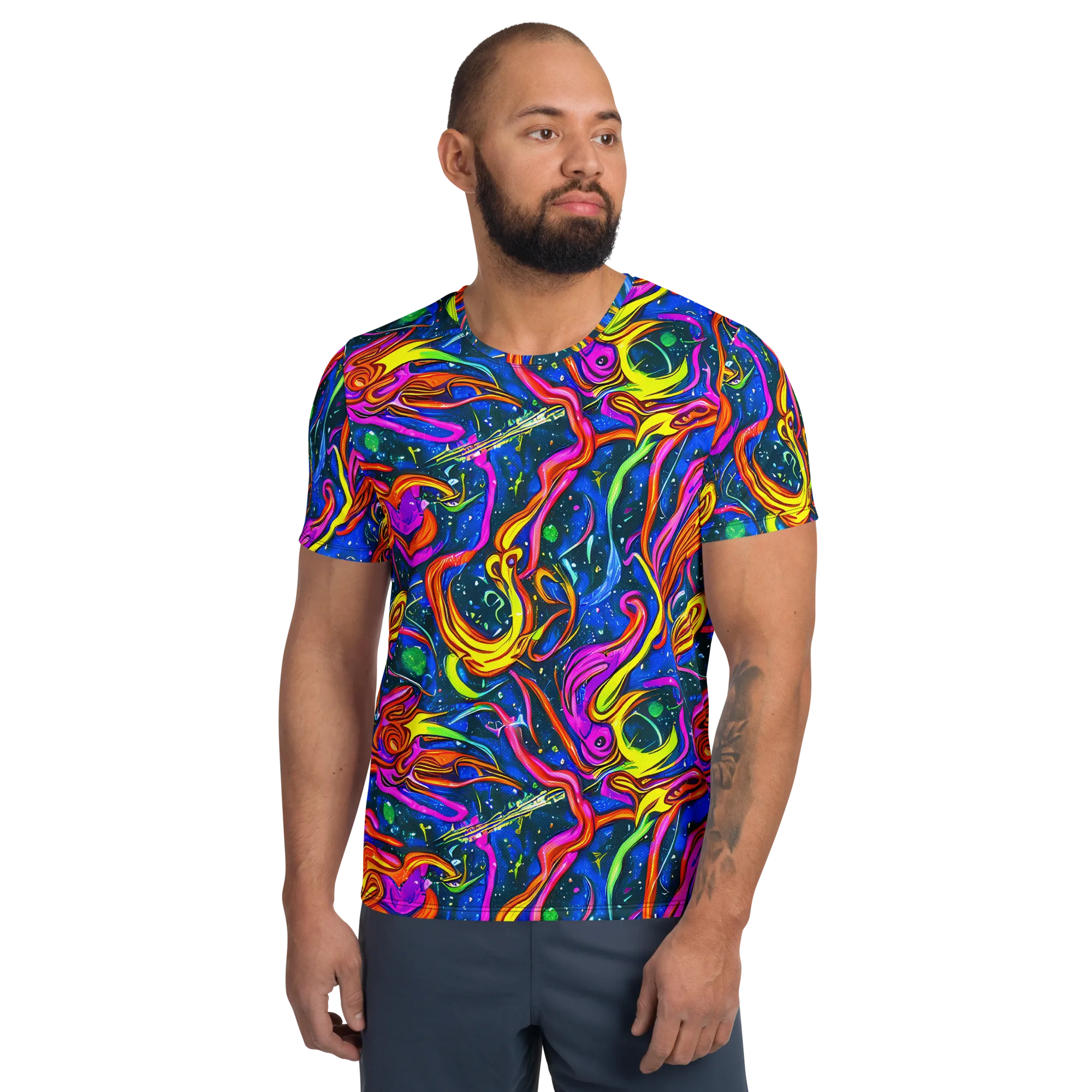 Galaxy Groove on Men's Athletic T-Shirt — Front
