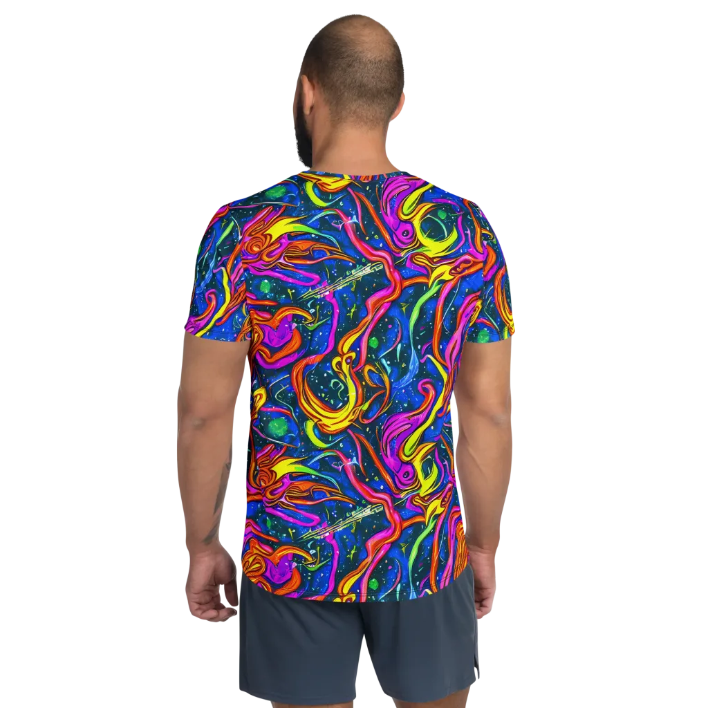 Galaxy Groove on Men's Athletic T-Shirt — Back