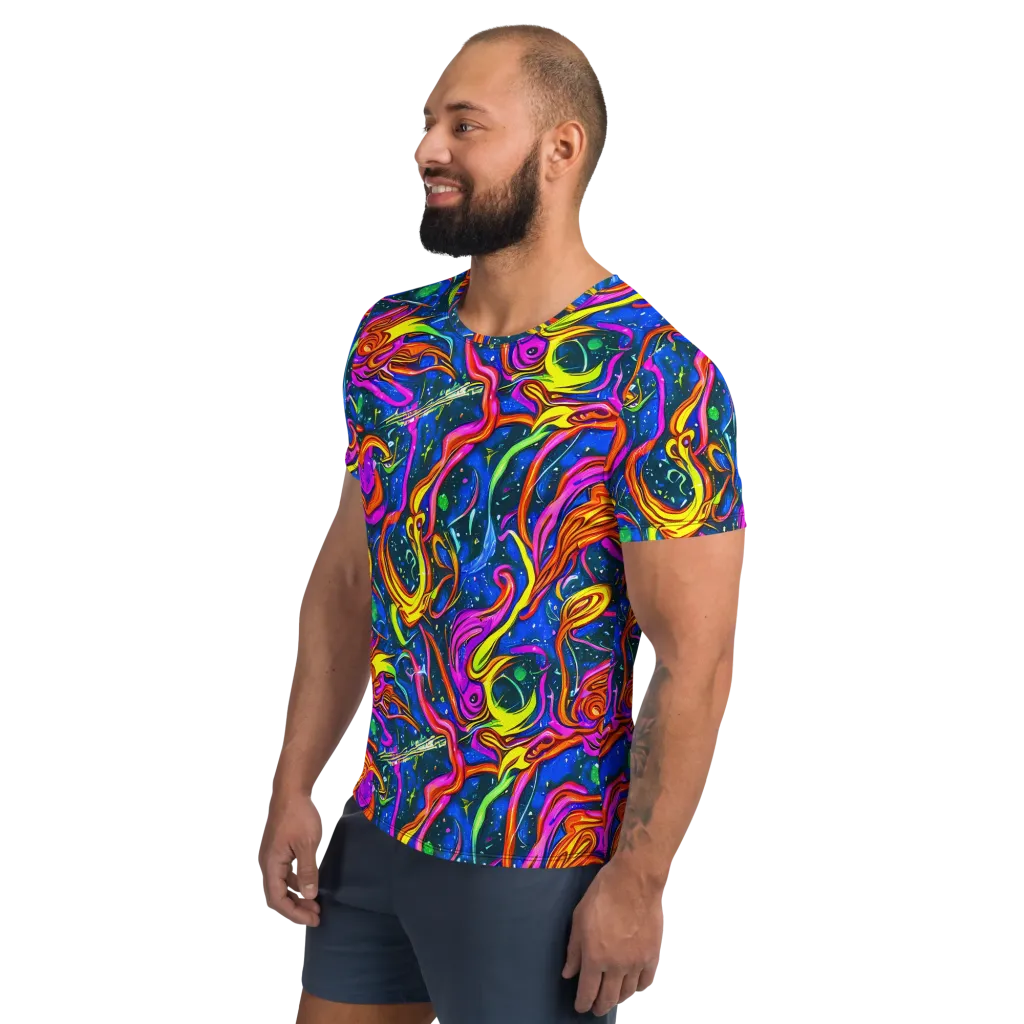 Galaxy Groove on Men's Athletic T-Shirt — Left