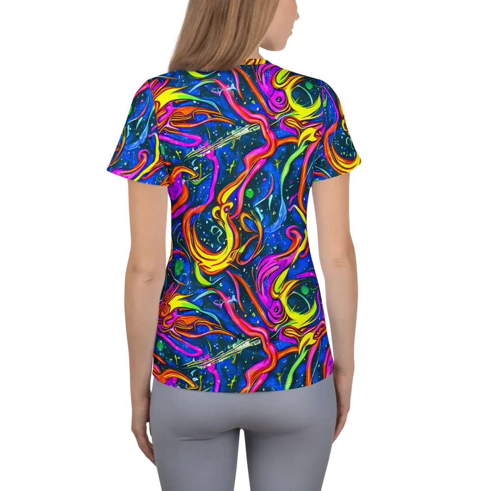 Galaxy Groove on Women's Athletic T-Shirt — Back