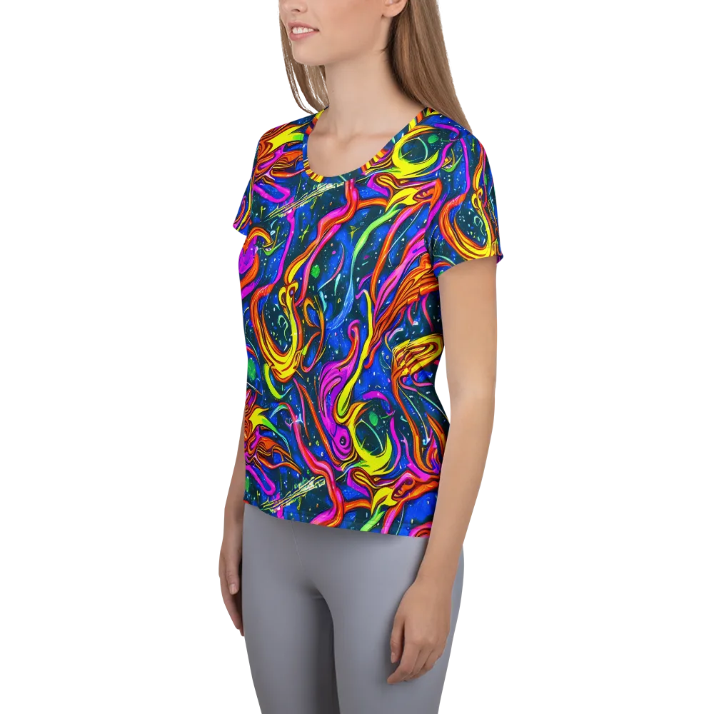 Galaxy Groove on Women's Athletic T-Shirt — Left