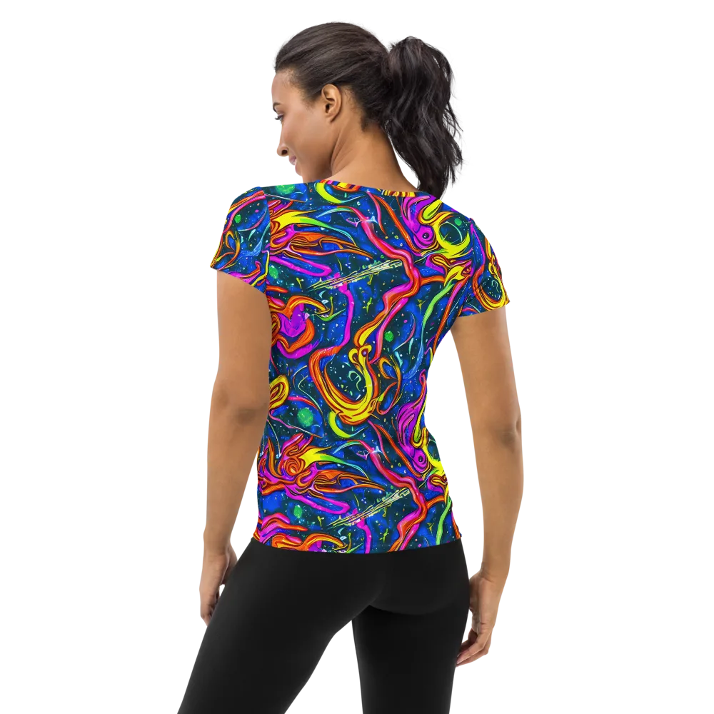 Galaxy Groove on Women's Athletic T-Shirt — Back