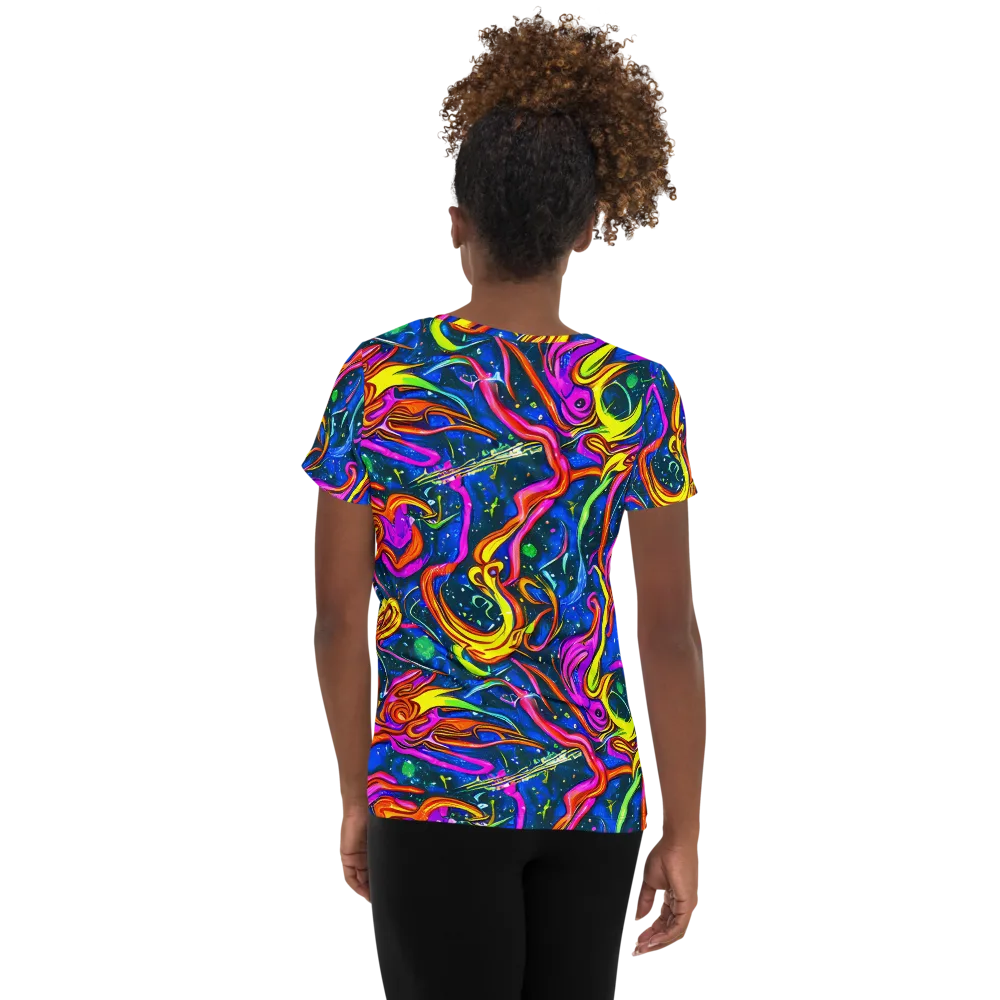 Galaxy Groove on Women's Athletic T-Shirt — Back