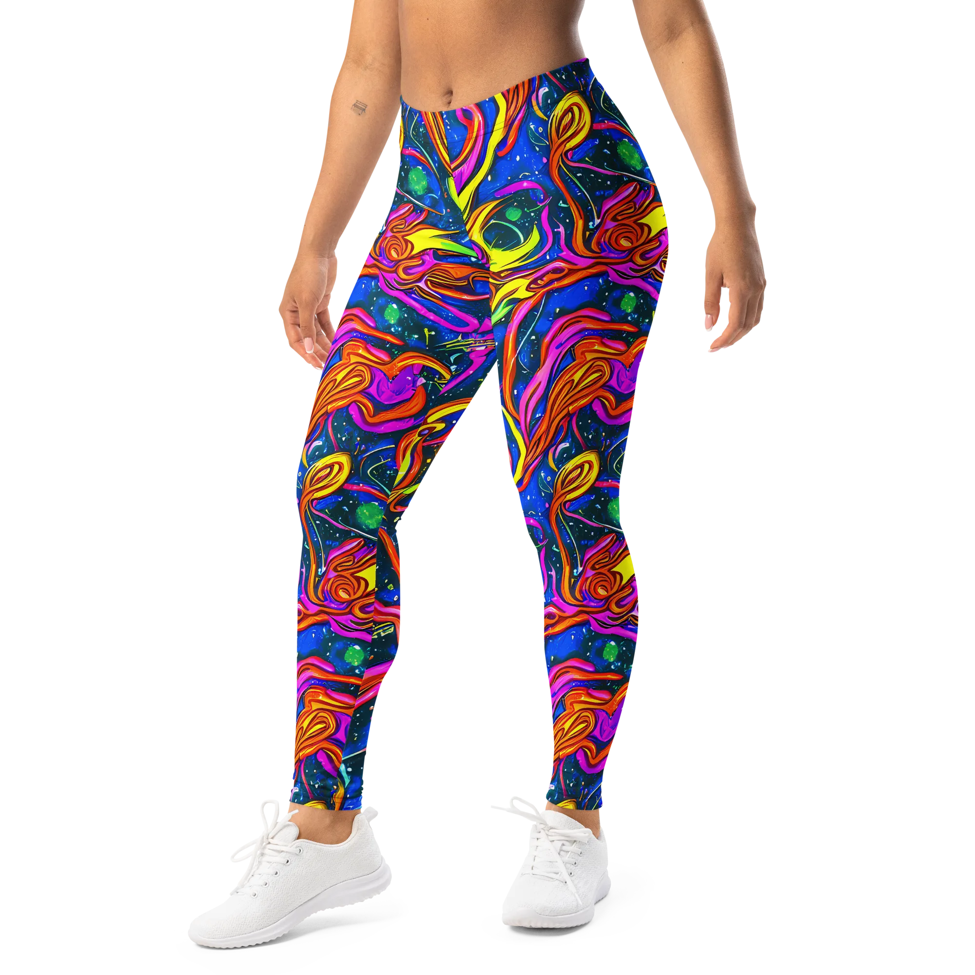 Galaxy Groove on Leggings — Left Front