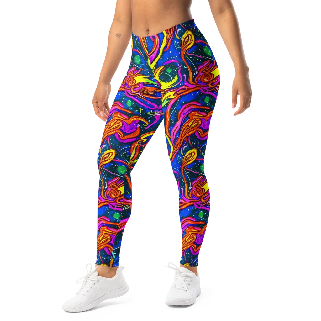 Galaxy Groove on Leggings — Left Front