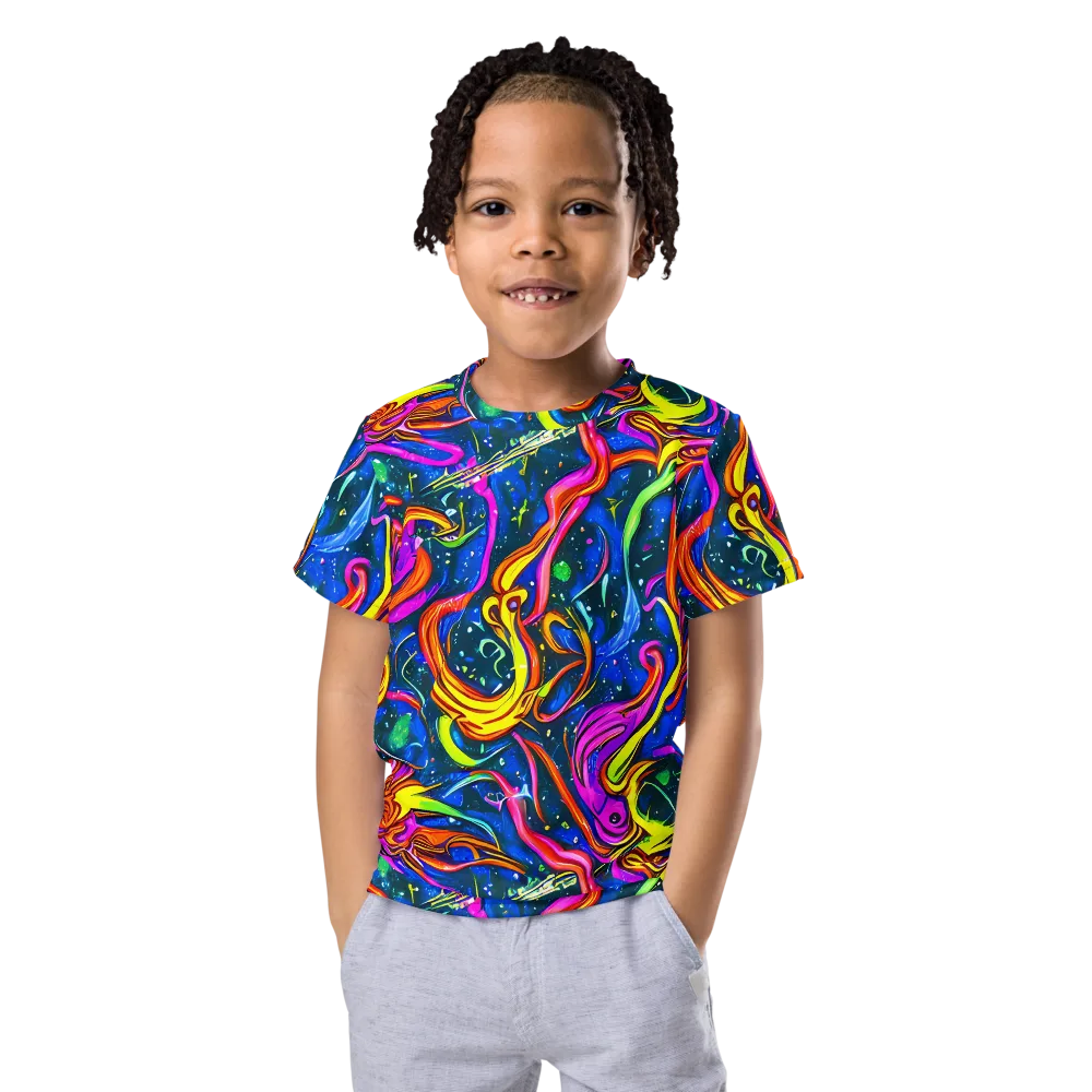 Galaxy Groove on Kids Crew Neck T-Shirt — Front