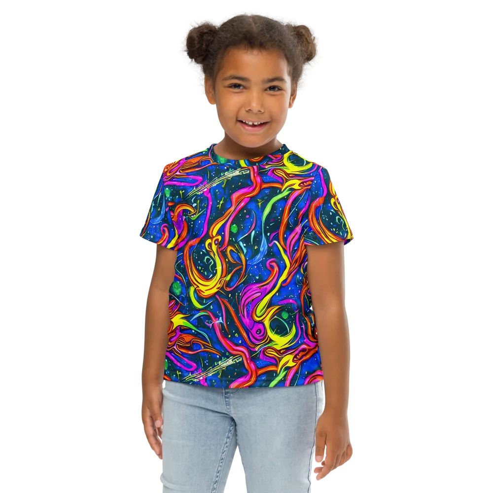 Galaxy Groove on Kids Crew Neck T-Shirt — Front