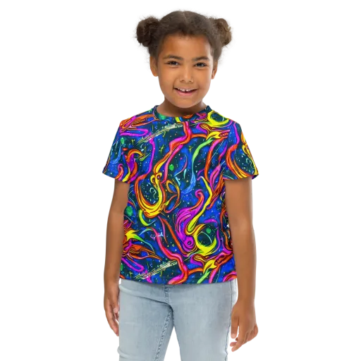 Galaxy Groove on a Kids Crew Neck T-Shirt