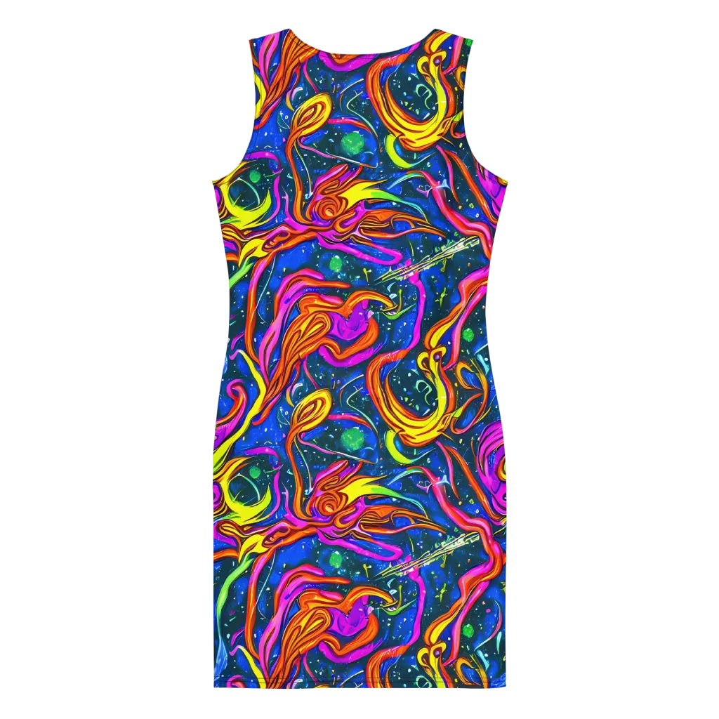 Galaxy Groove on Bodycon Dress — Back