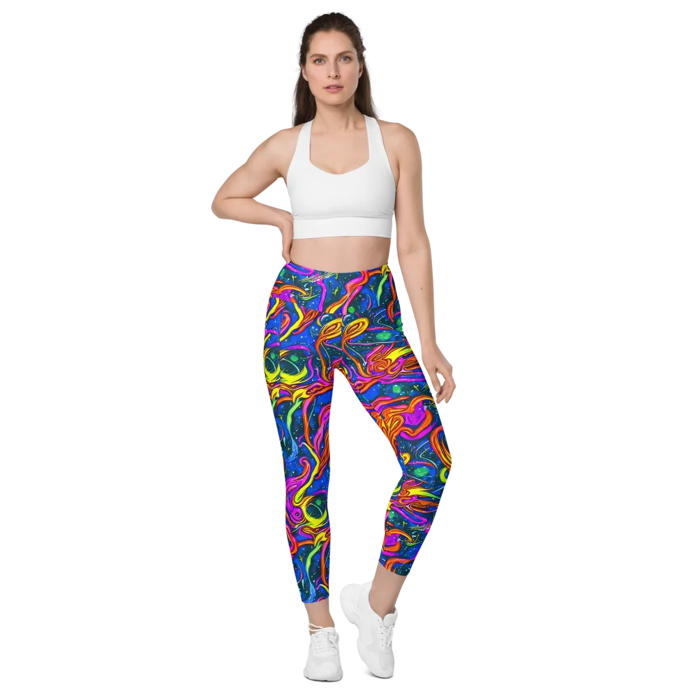 Galaxy Groove on Leggings with Pockets — Front