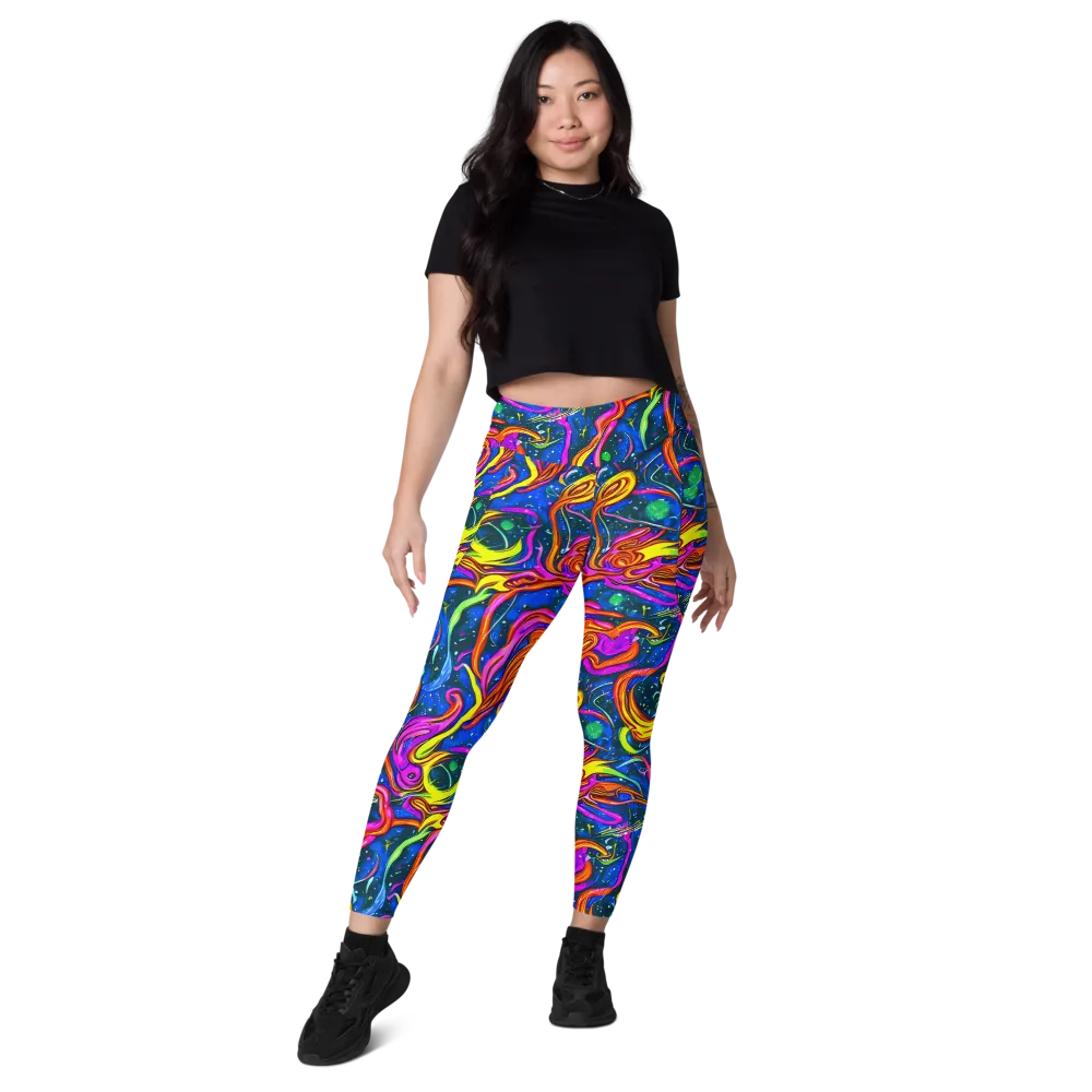 Galaxy Groove on Leggings with Pockets — Front