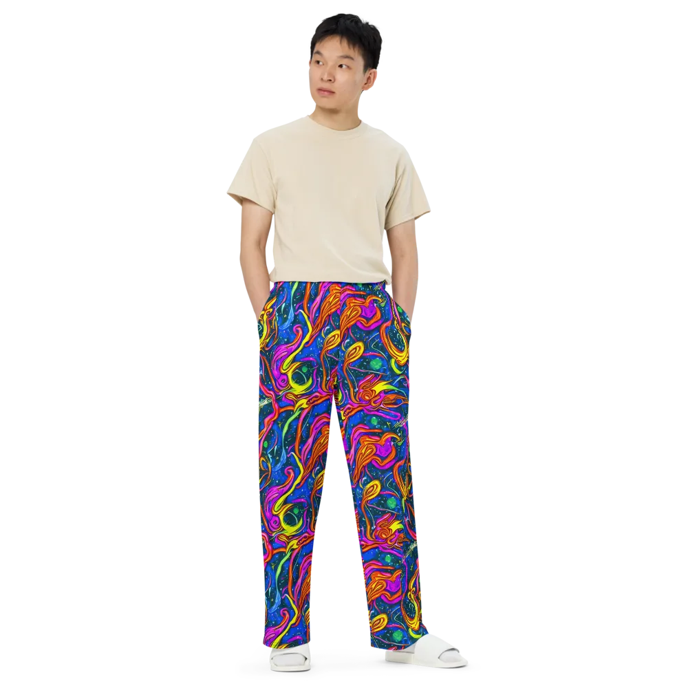 Galaxy Groove on Wide-Leg Pants — Front