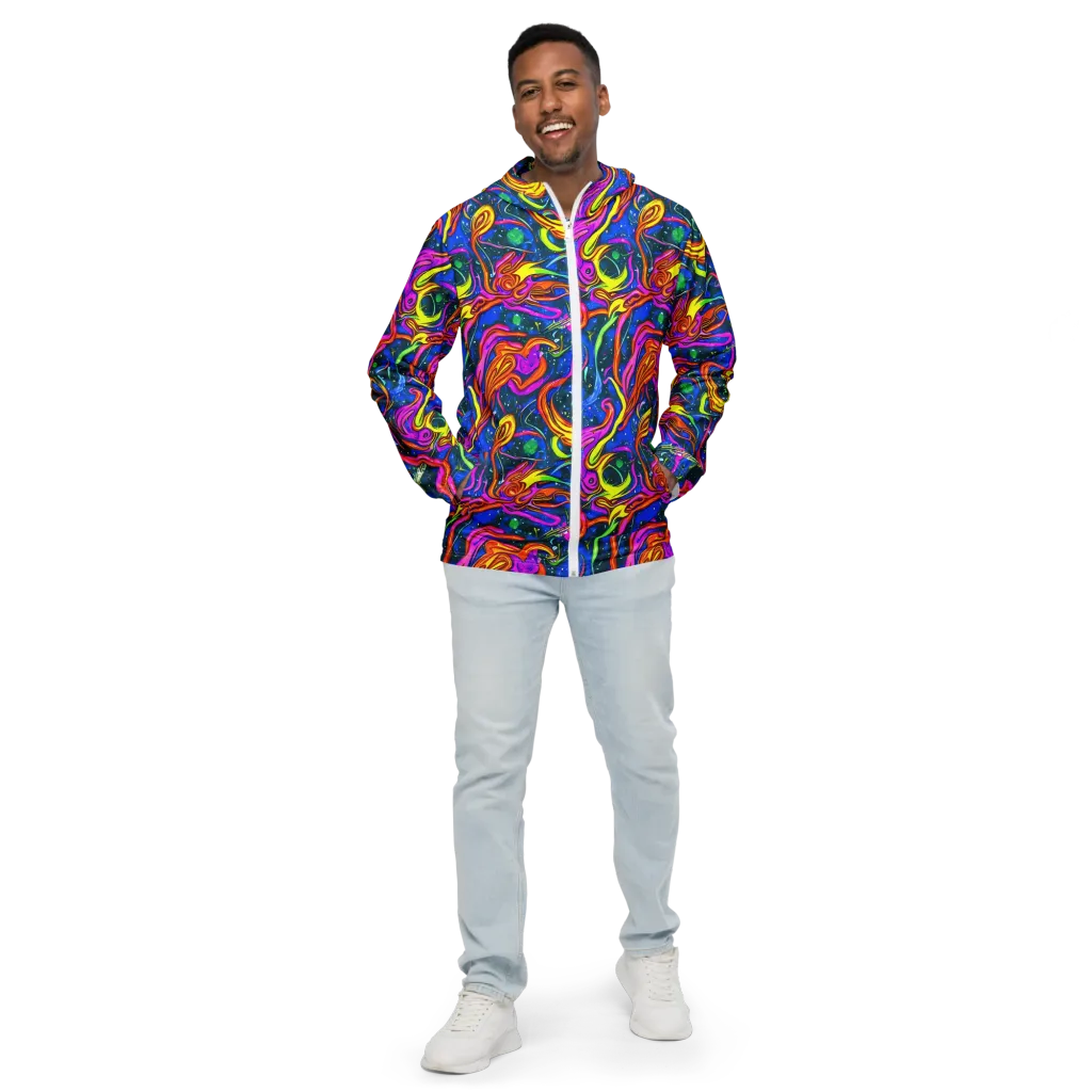 Galaxy Groove on Men's Windbreaker — Front