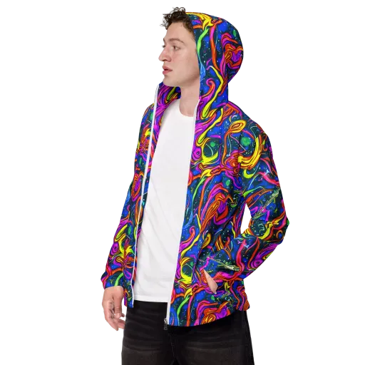Galaxy Groove on a Men's Windbreaker