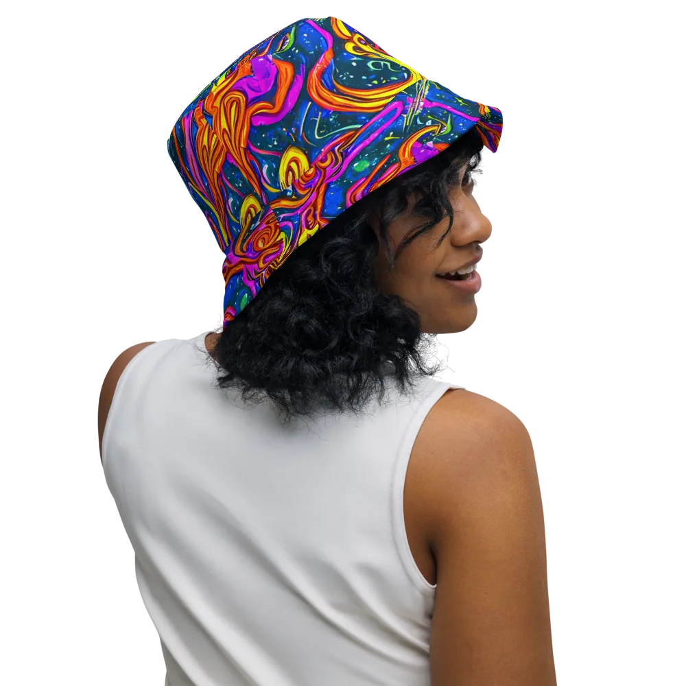 Galaxy Groove on Reversible Bucket Hat — Right Outside
