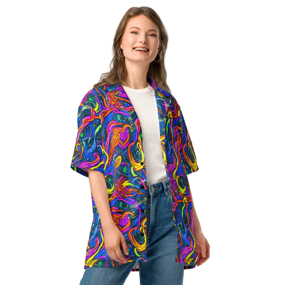 Galaxy Groove on Button Shirt — Front