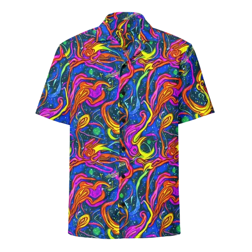 Galaxy Groove on a Button Shirt