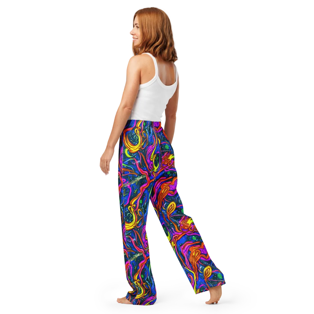Galaxy Groove on Women's Pajama Pants — Back