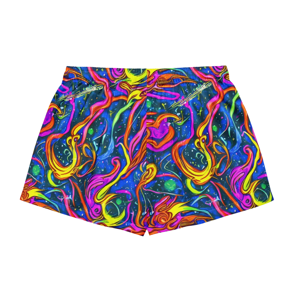 Galaxy Groove on Women's Pajama Shorts — Back