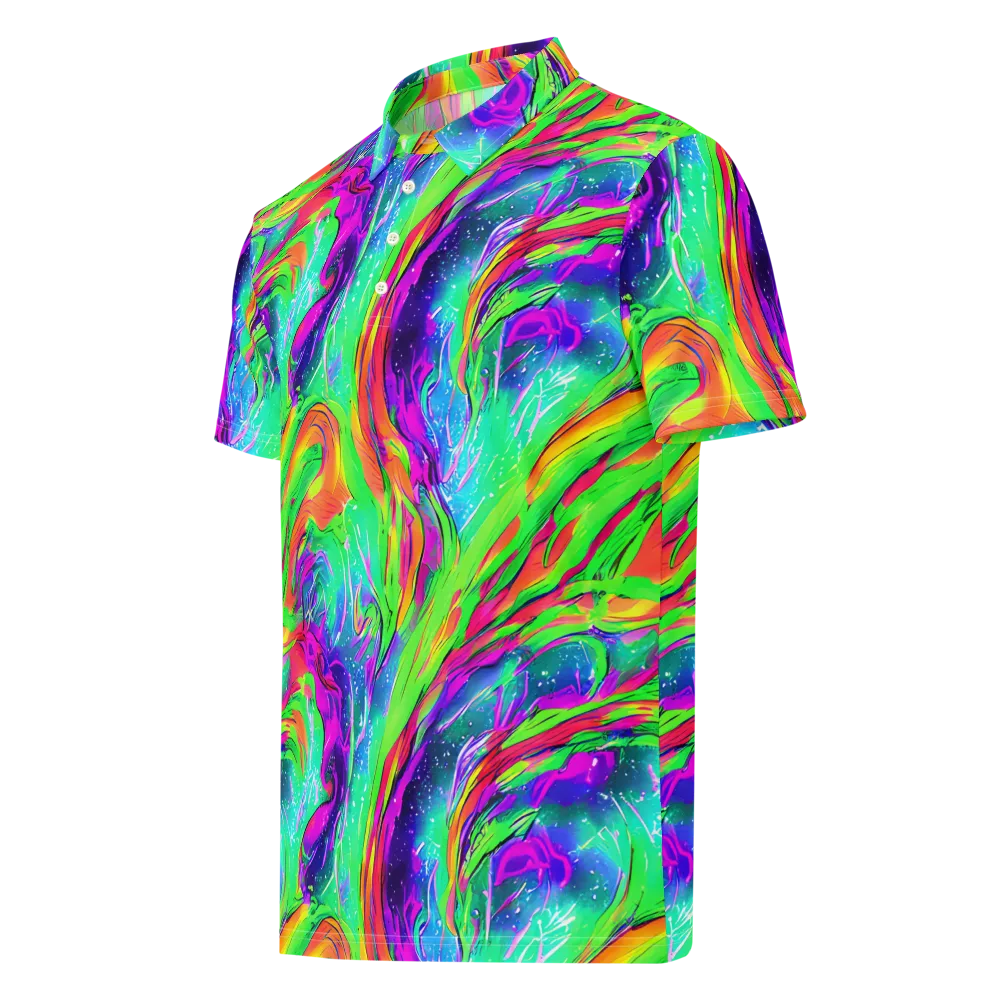 Ultraviolet Splash on Men's Slim Fit Polo Shirt — Left Front