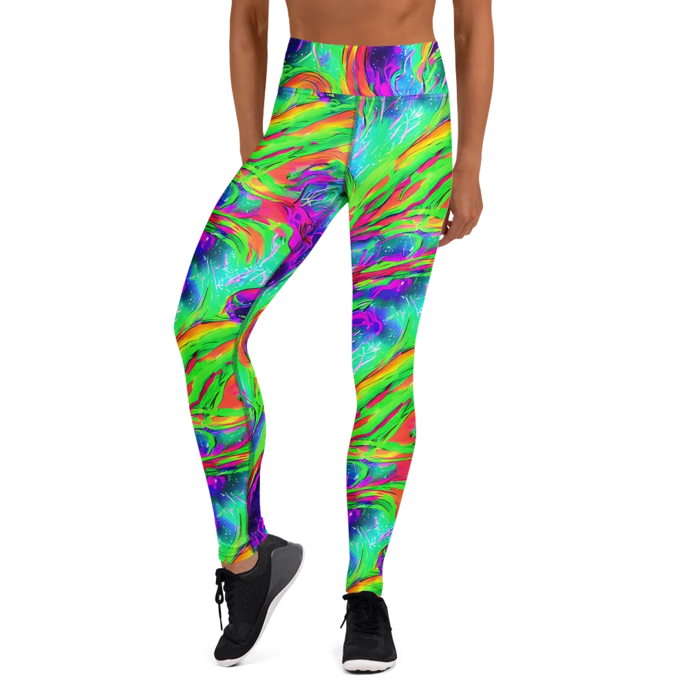 Ultraviolet Splash on Yoga Leggings — Front