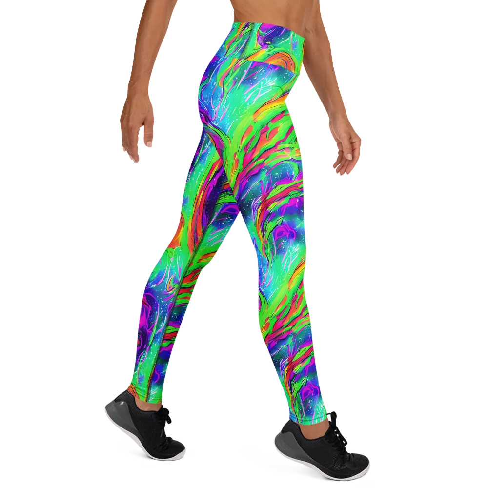 Ultraviolet Splash on Yoga Leggings — Right