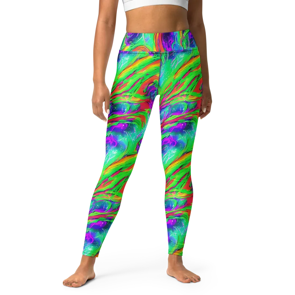 Ultraviolet Splash on Yoga Leggings — Front